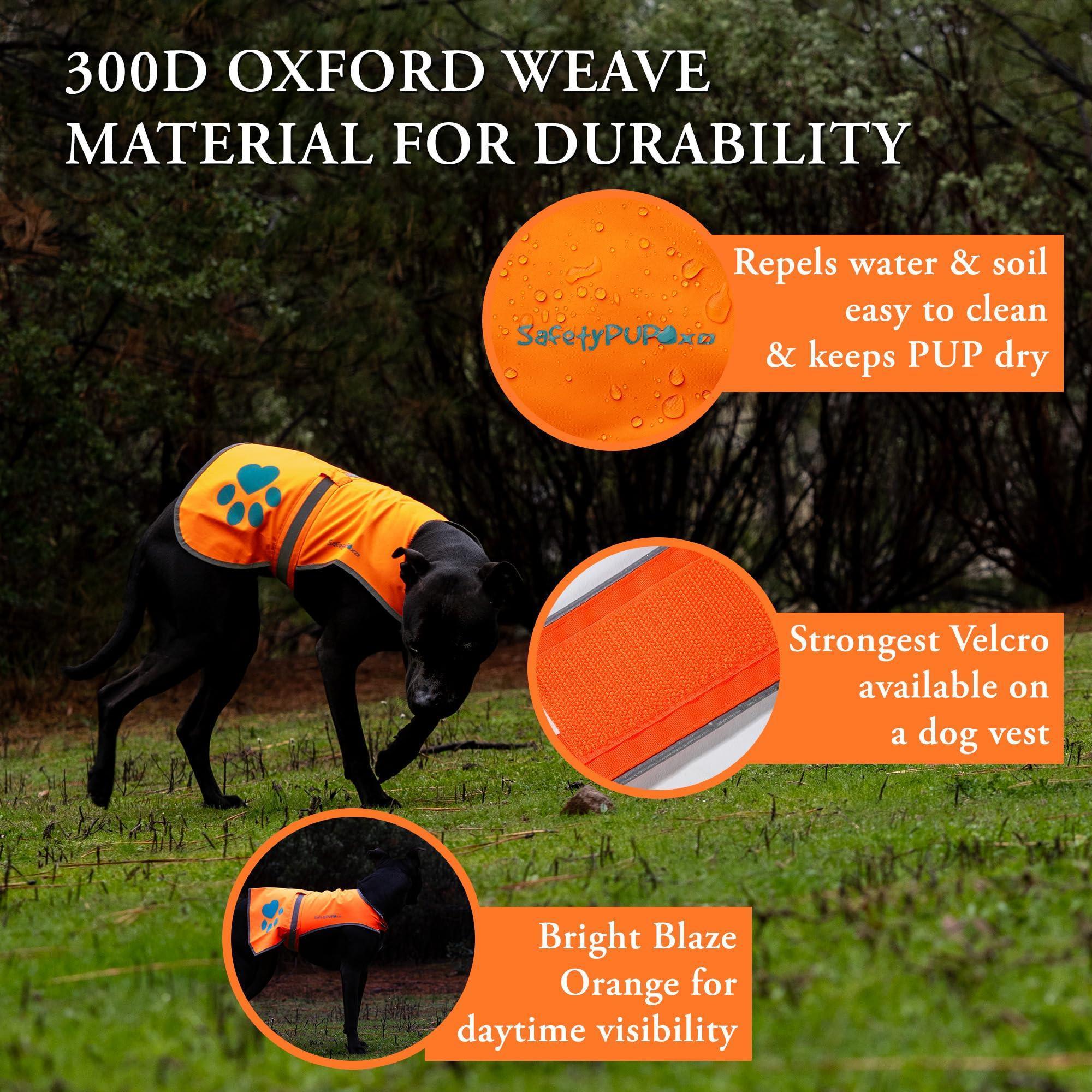 Reflective Dog Vest Hi-Vis M Size 30.75 in Chest x 23.5 in Neck Orange
