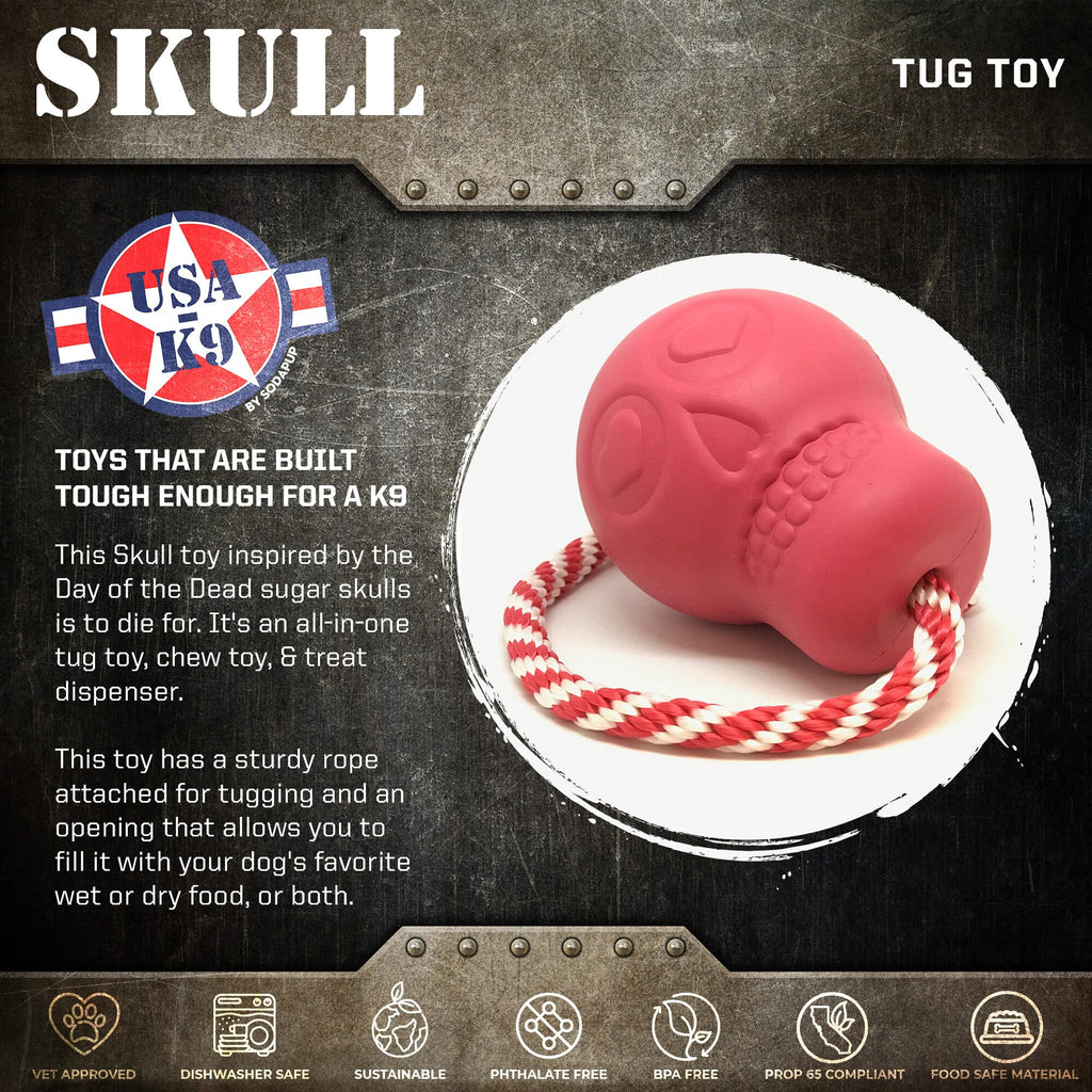 USA-K9 Skull Dog Chew Toy & Treat Dispenser