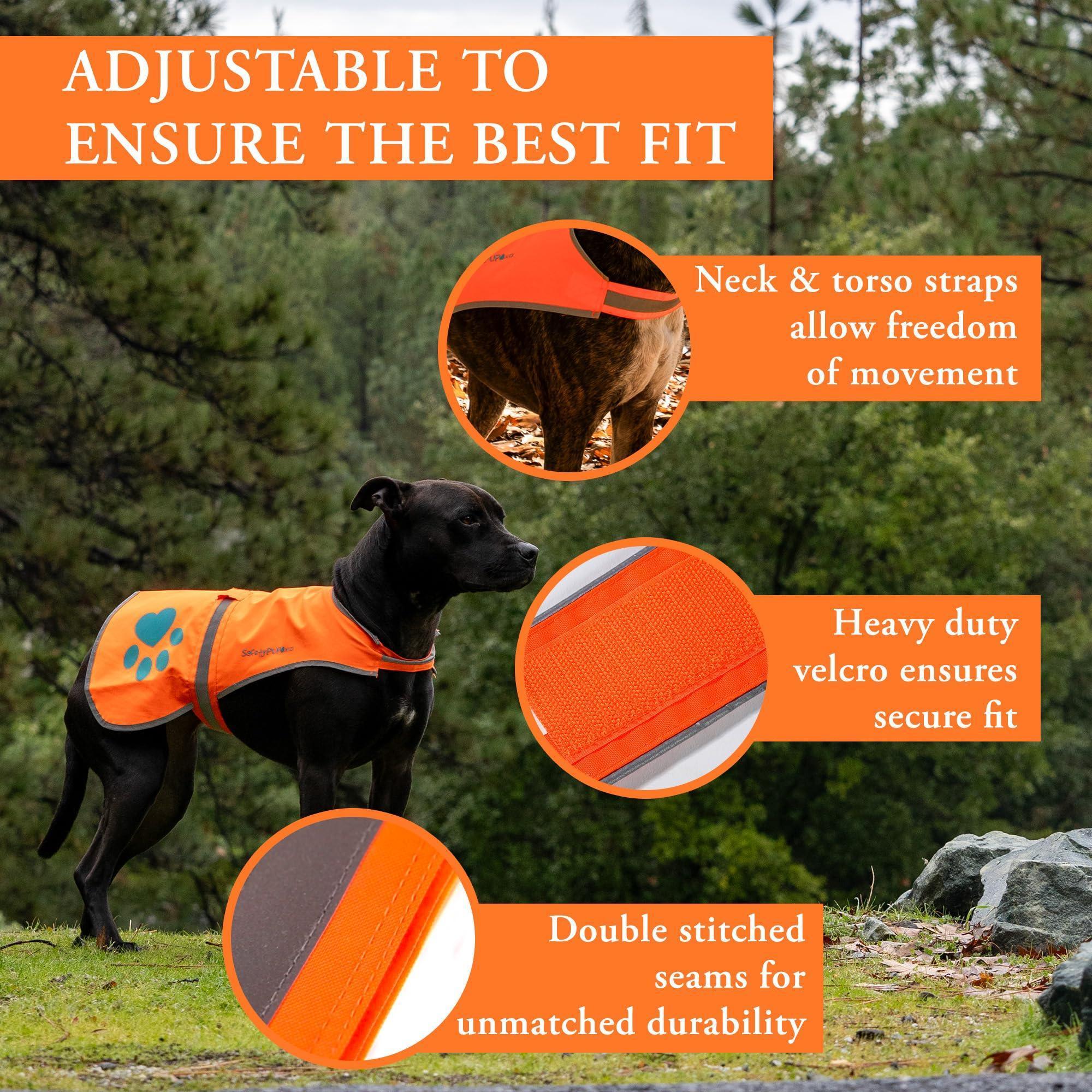 Reflective Dog Vest Hi-Vis M Size 30.75 in Chest x 23.5 in Neck Orange