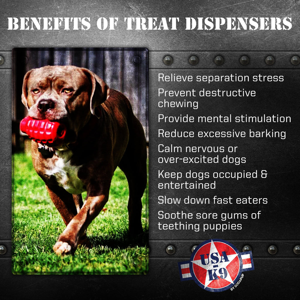 USA-K9 Grenade Shaped eDispenser Durable Dog Chew Toy & Treat Dispenser