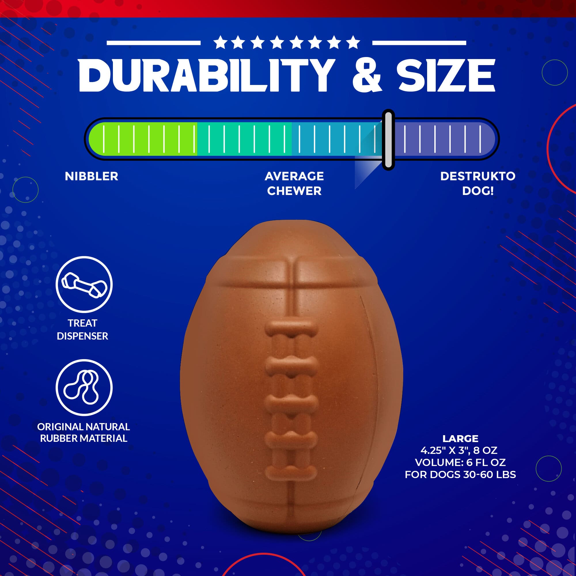 Football Dog Chew Toy & Treat Dispenser