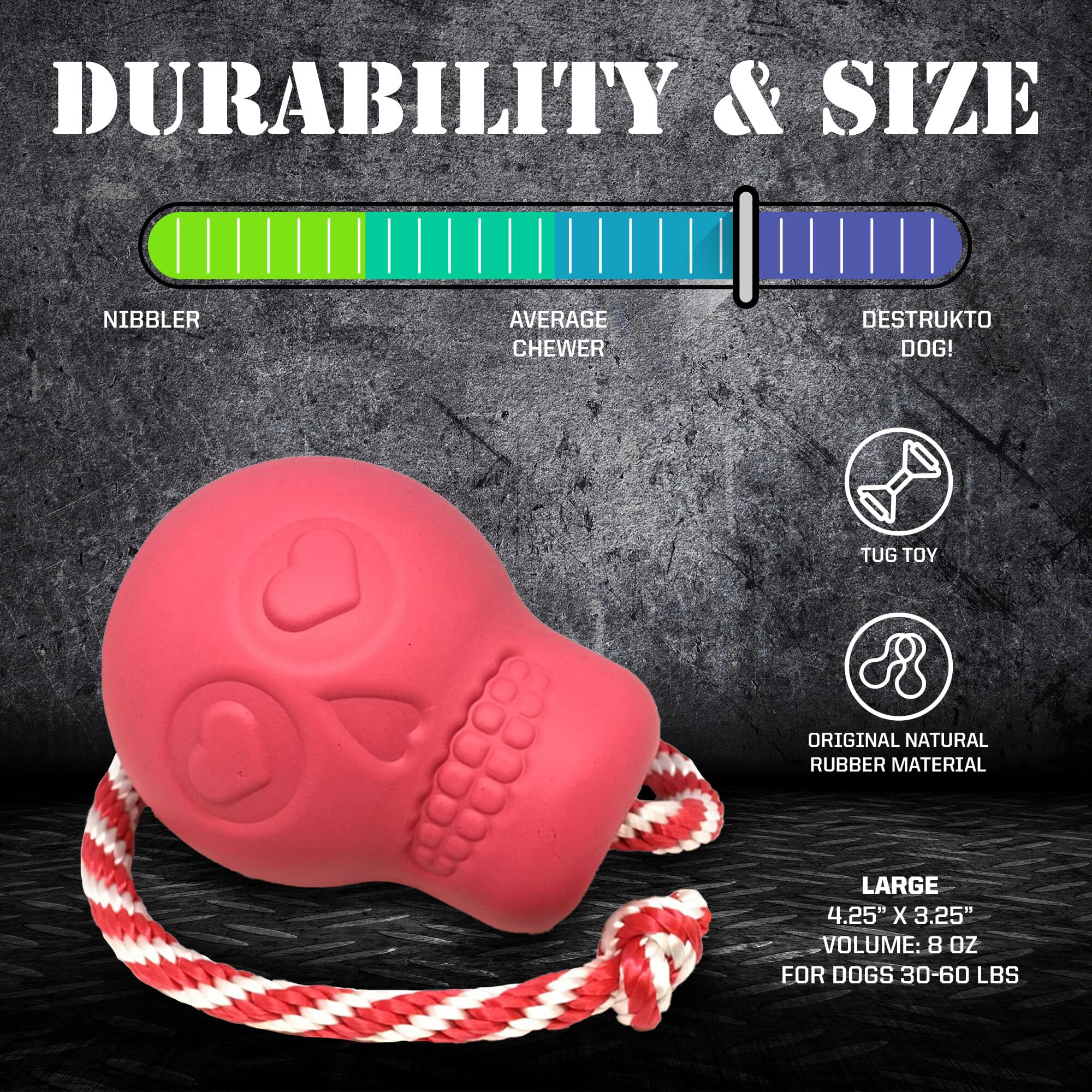 USA-K9 Skull Dog Chew Toy & Treat Dispenser