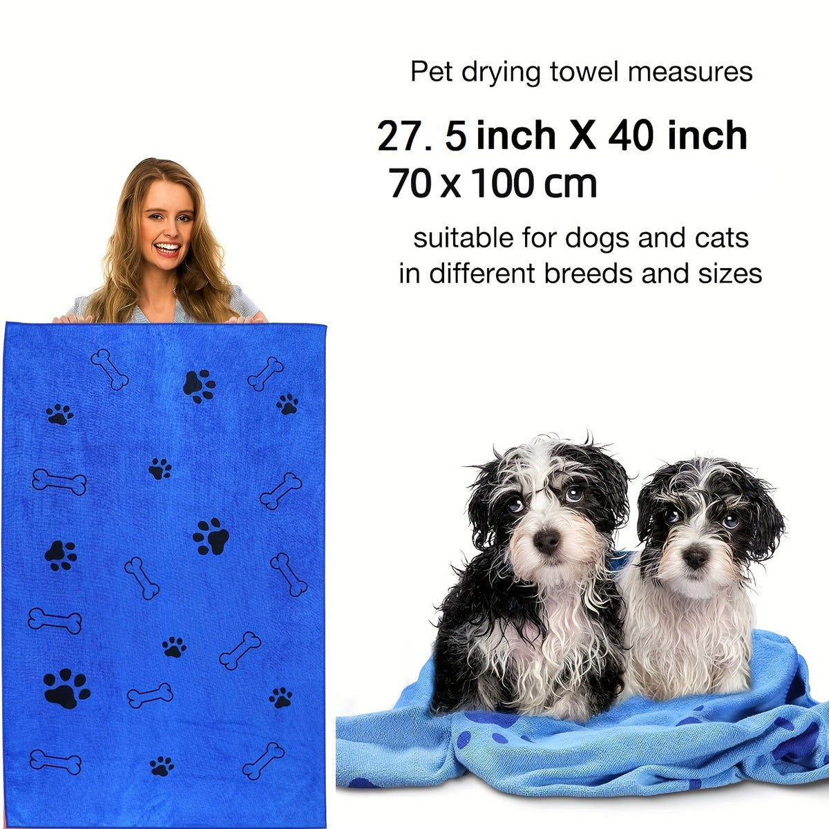 Pet Bath Towel Quick Drying & Absorbent for Dogs