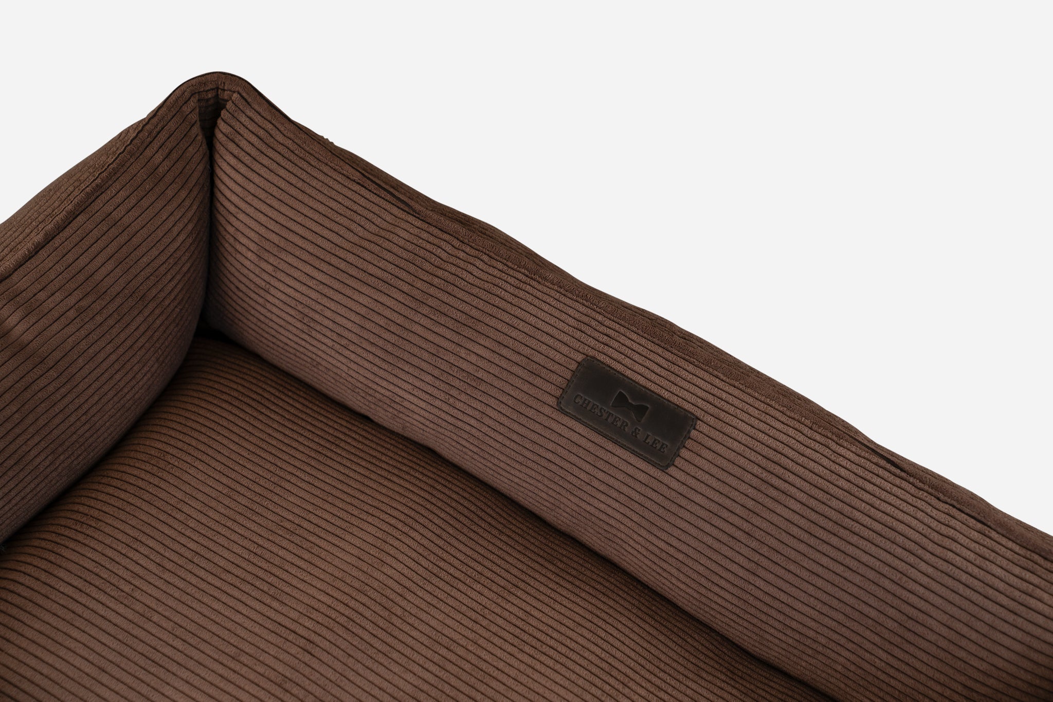 Chester & Lee | Fancy Corduroy Sleeper Dog Bed Brown