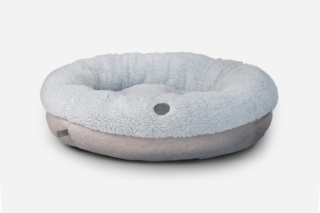 Chester & Lee | Furry Gray Donut Dog Bed