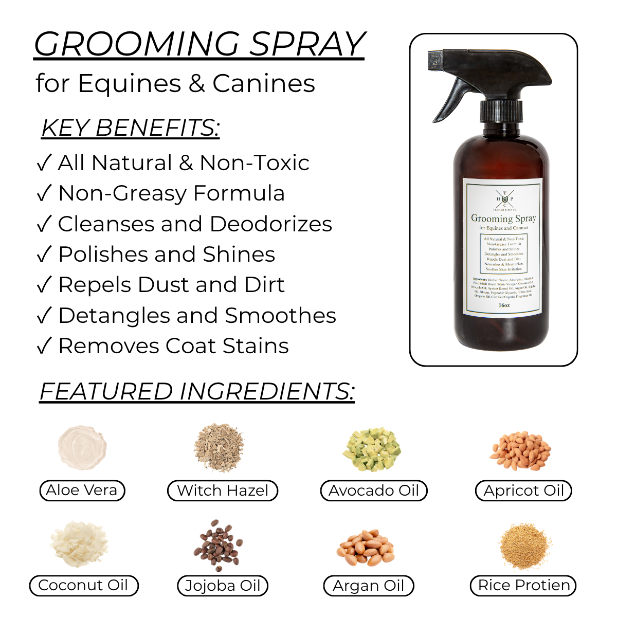 Grooming Spray - for Dogs & Horses