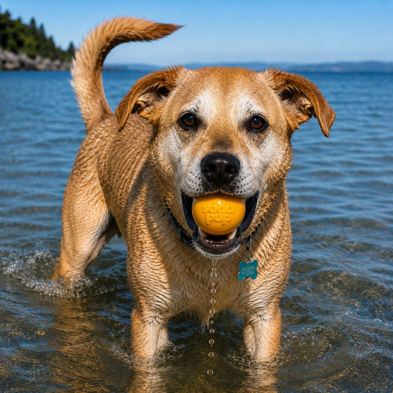 Squeak Ball - Durable Squeaky Dog Toy, Floats, Chew Toy