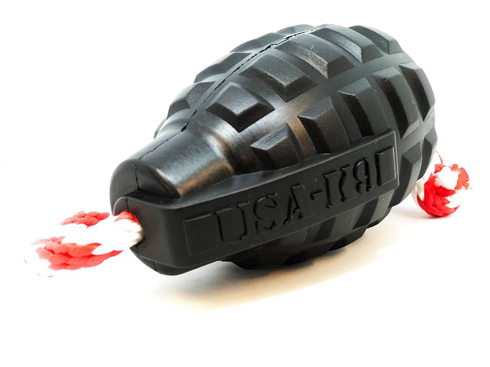 USA-K9 Magnum Grenade - Black Magnum Rubber Chew Toy for Extreme Chewers