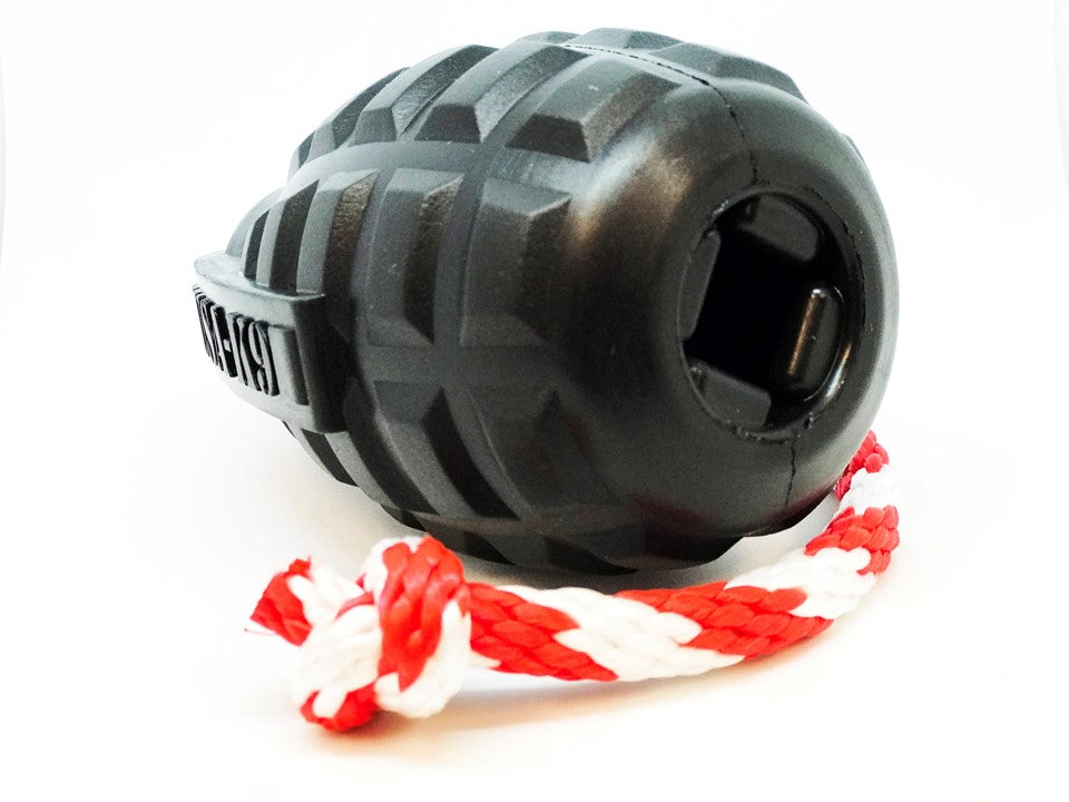 USA-K9 Magnum Grenade - Black Magnum Rubber Chew Toy for Extreme Chewers