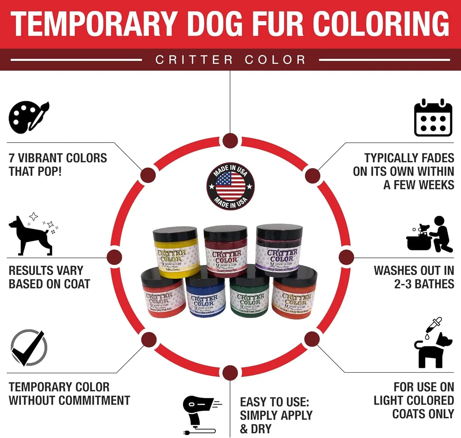 Warren London Critter Non-Toxic Color Temporary Pet Fur Dye