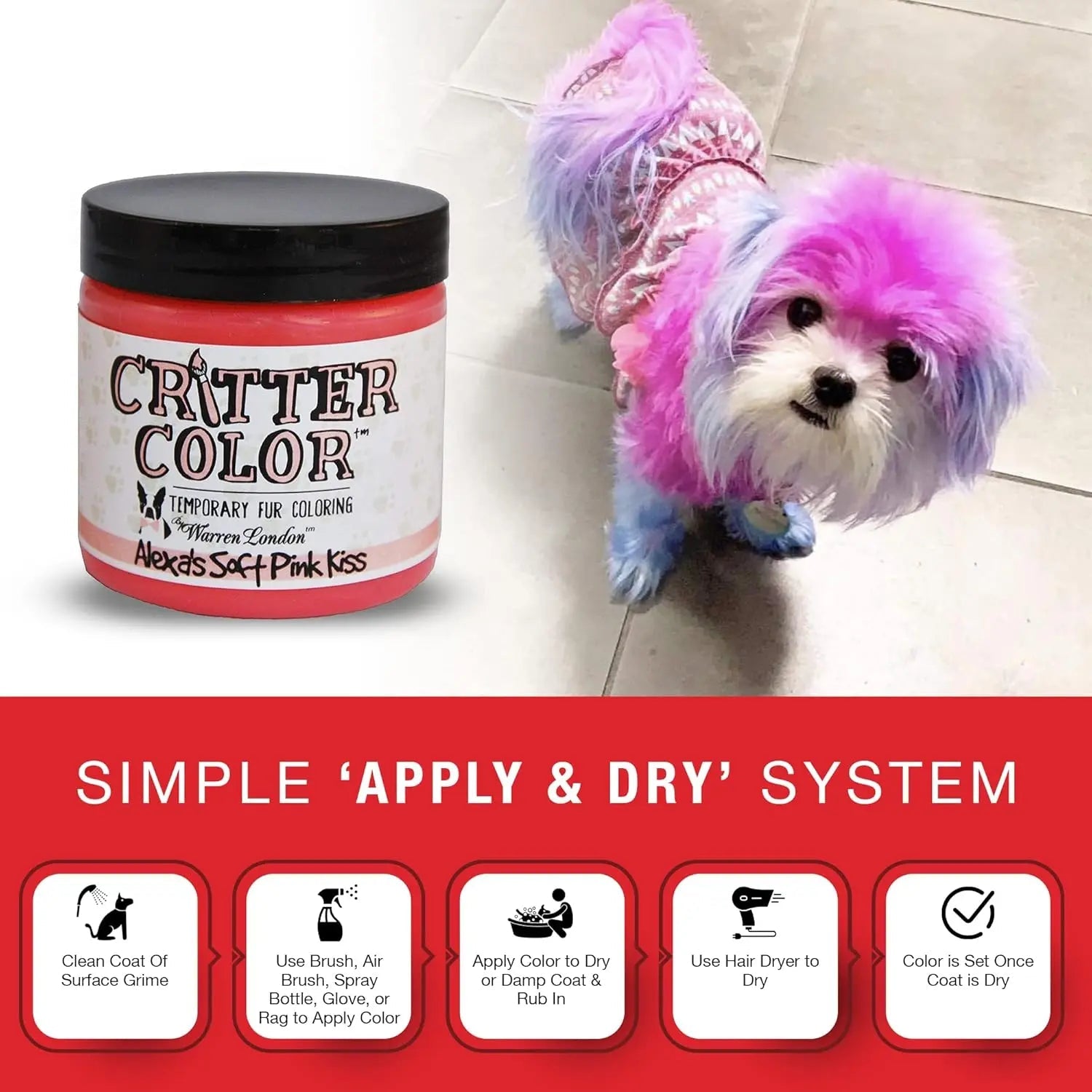Warren London Critter Non-Toxic Color Temporary Pet Fur Dye
