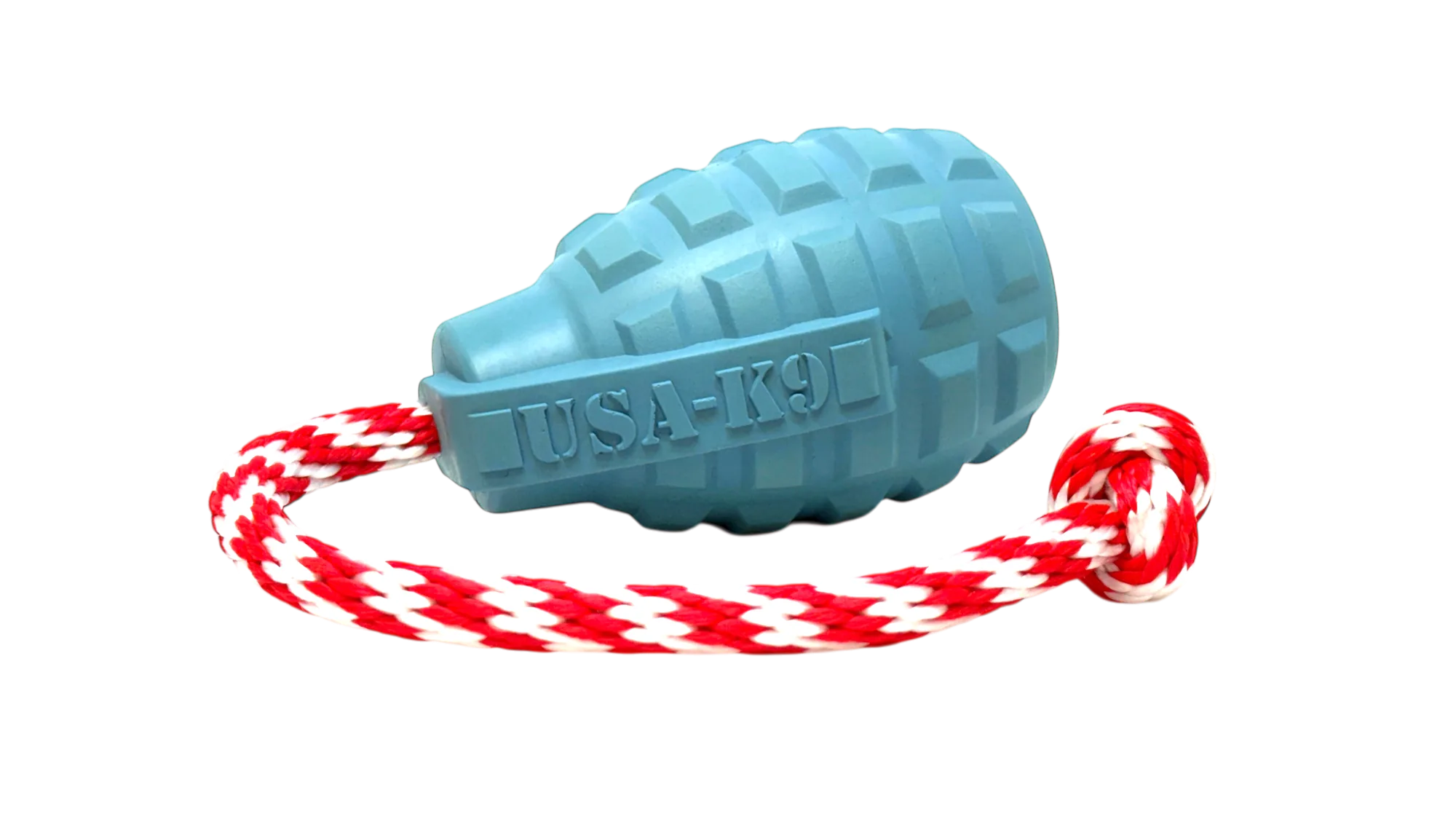 USA-K9 Grenade Shaped Rubber Dog Toy - Chew, Treat Dispenser & Tug Toy
