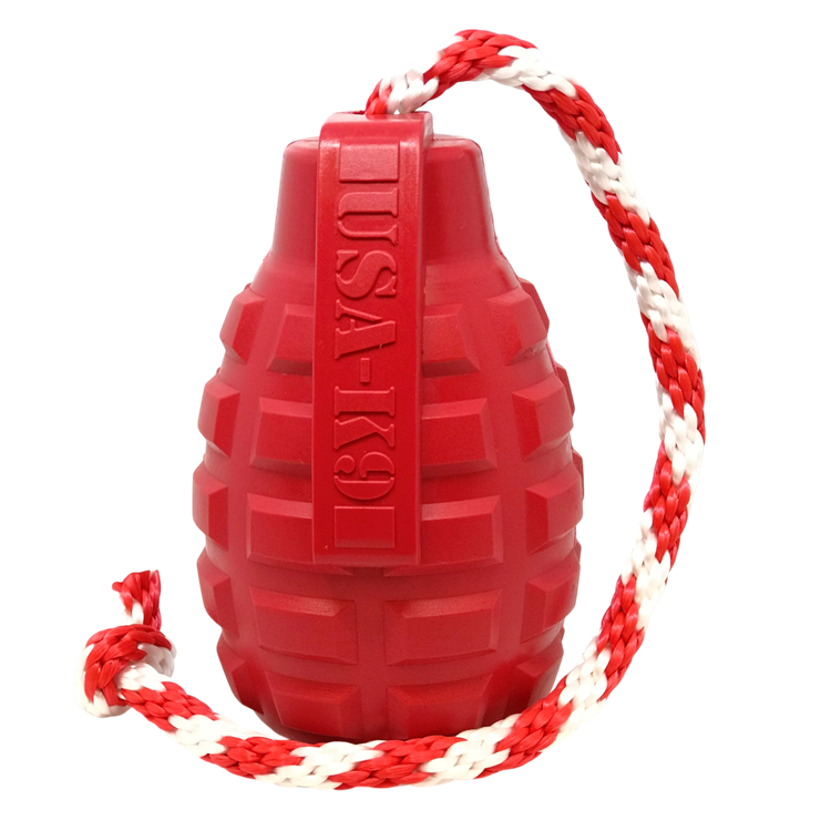 USA-K9 Grenade Rubber Dog Chew Toy | K9 Handler Reward Toy